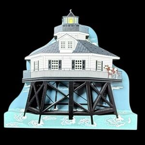 Middle Bay Lighthouse Mobile, Alabama Shelia Wooden Shelf Sitter Vintage 1998